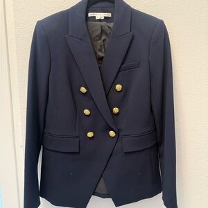 Veronica Beard Navy Blazer with Gold Accents